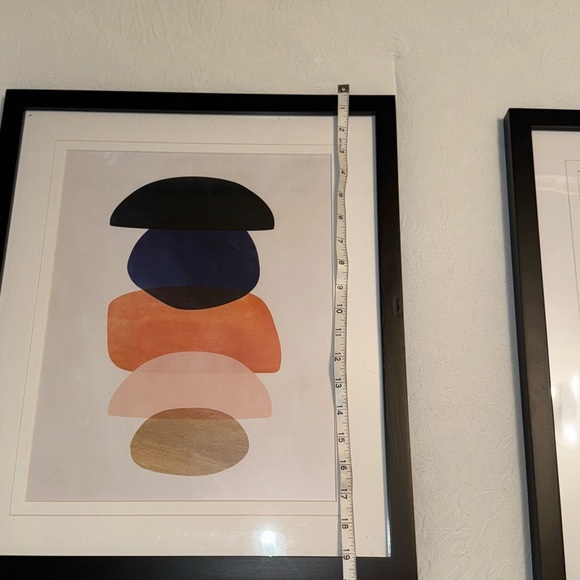 Abstract Stacked Shapes Art Print Set - Black, Orange, Blue - Picture 4 of 6